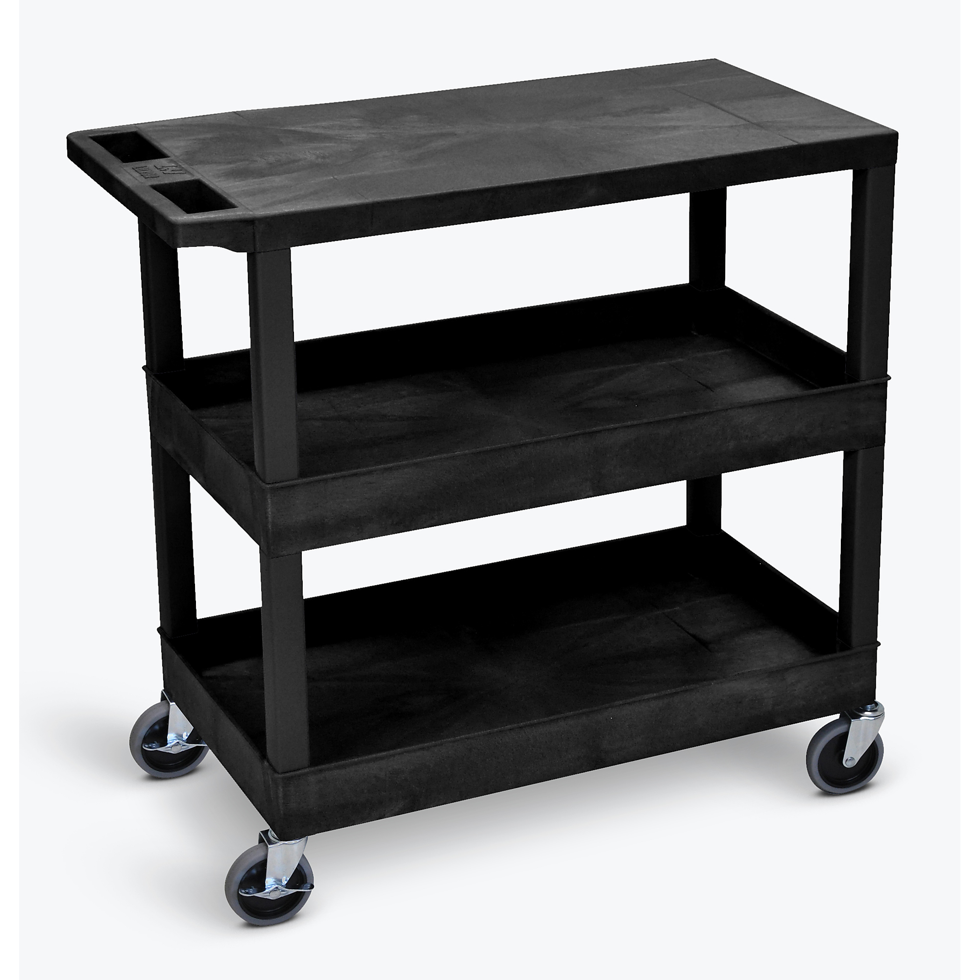 Luxor Utility Cart — 32in. x 18in., Two Tub/One Flat Shelves, 400-Lb. Capacity, Model# EC211-B